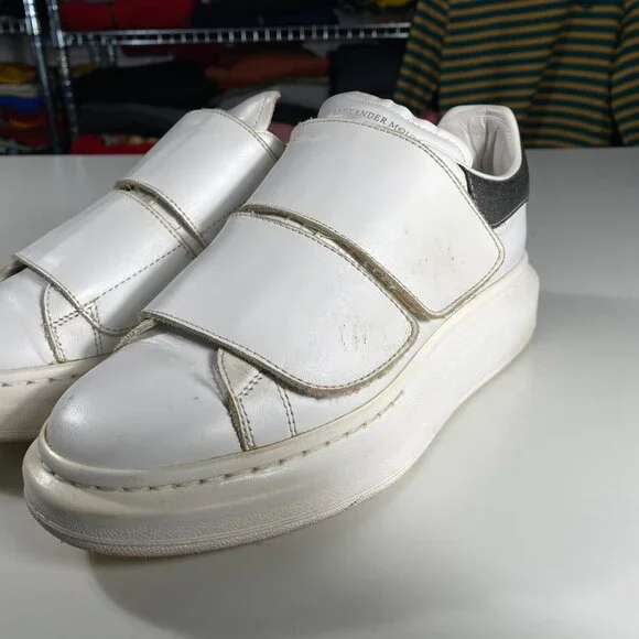 Alexander McQueen Oversized Double Strap White Leather Sneakers size EU 36 1/2 - Picture 3 of 12